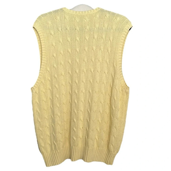 Vintage Polo RALPH LAUREN Cable Knit Sweater Vest Golf Sporty Preppy Size Large - Picture 4 of 10